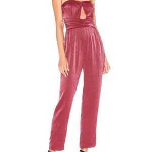 NWT House of Harlow 1960 x Revolve Burgundy Strapless Jumpsuit